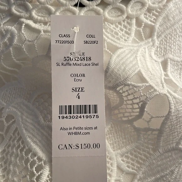 Sleeveless ruffle mixed lace top - Picture 5 of 5